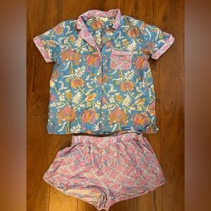 Roller Rabbit Tropical Blue and Pink Pajama Set